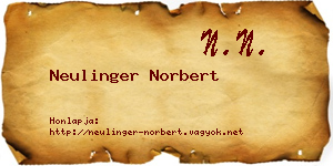 Neulinger Norbert névjegykártya